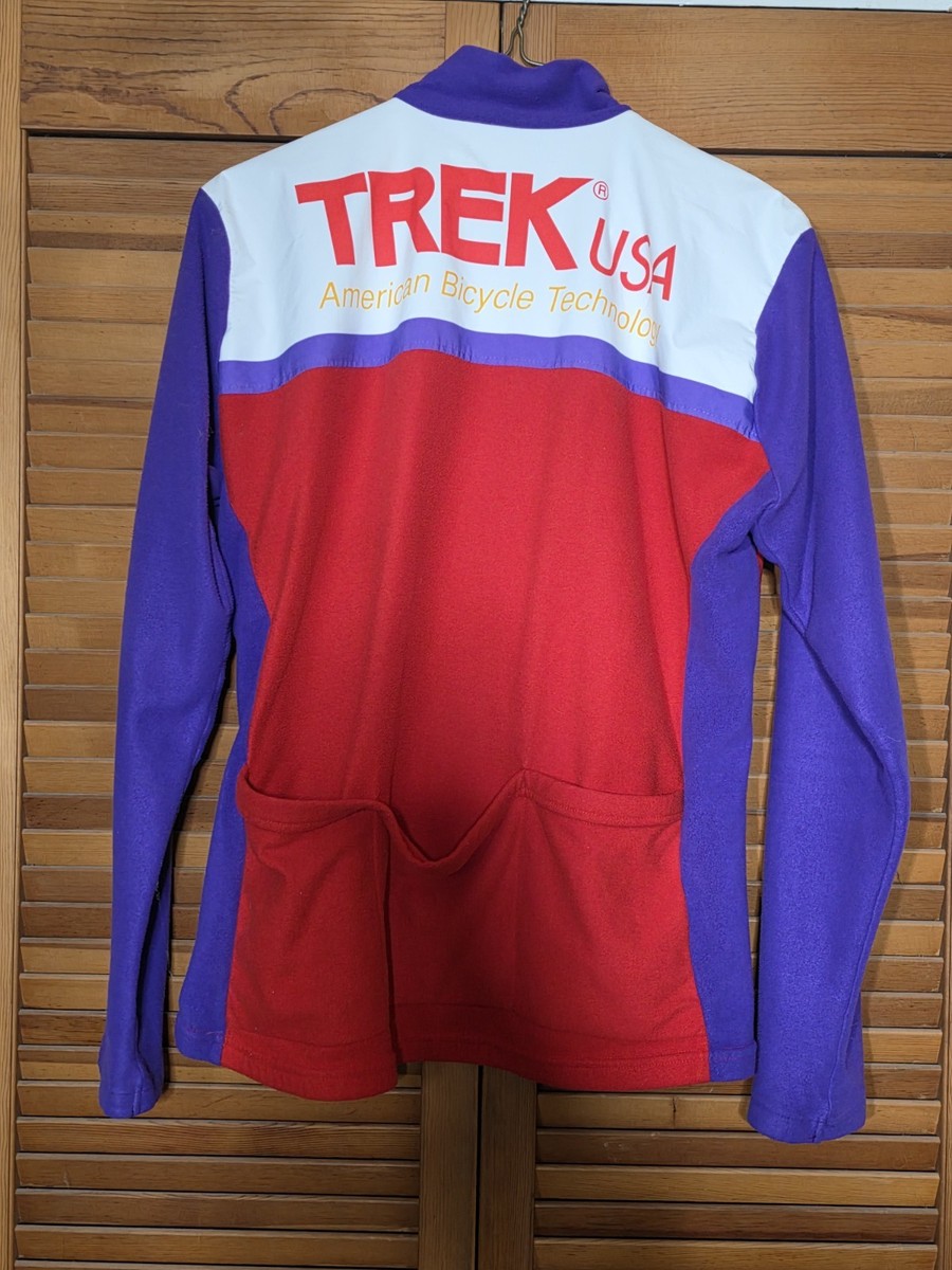 Vintage Trek USA XL Fleece Cycling Jacket 90s Red White Blue Made
