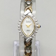 Armitron Diamond Now Womens Watch 18mm White Dial Two Tone New Battery 7.5"
