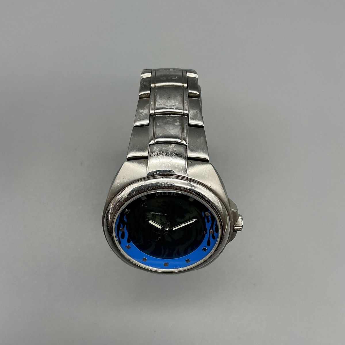 Vtg Relic by Fossil Big Tic Mens Watch Blue Year of the Dragon New 