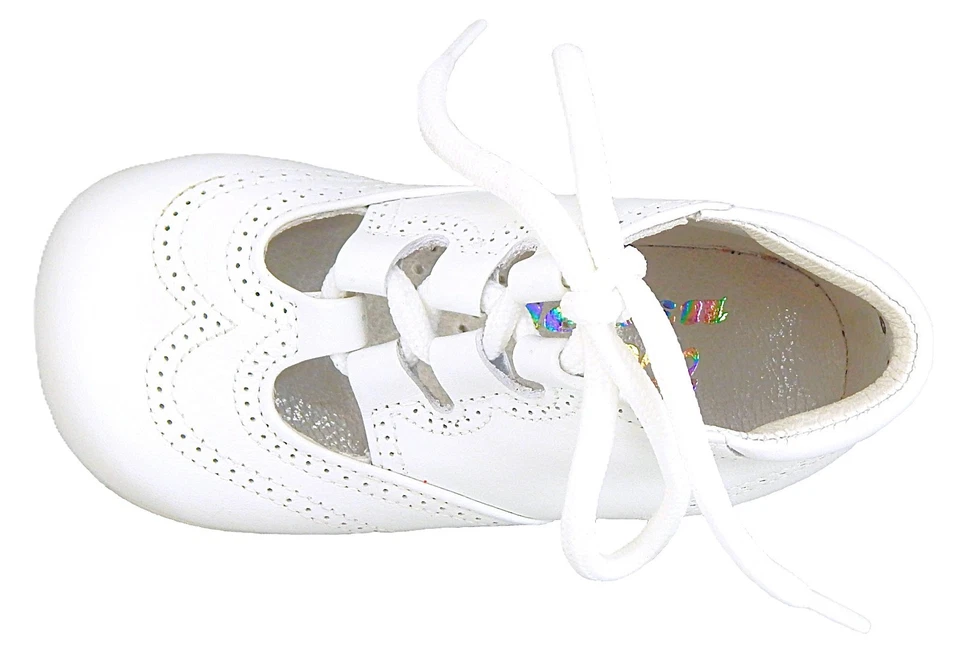 DE OSU - España - Bebé Niño/Niña Blanco Cuero Vestido Ghillie Botas -Europeas-Talla 5, 6 Foto 2 de 4