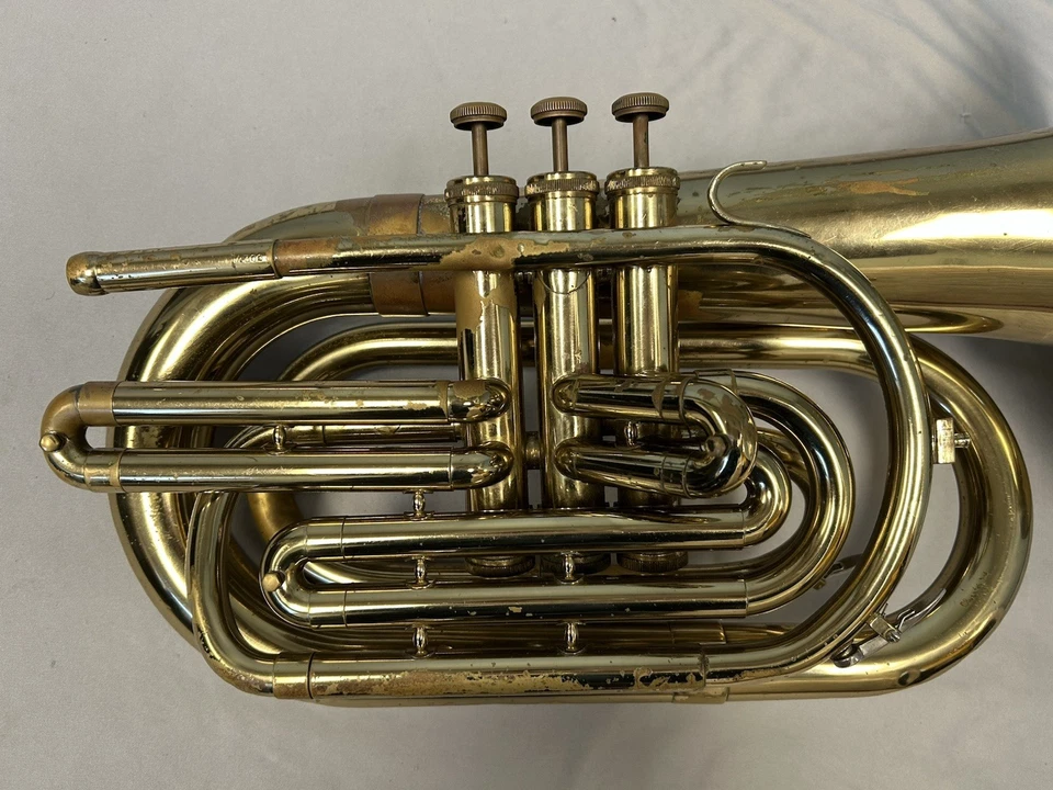 ¡CALIDAD! BENDICIÓN U.S.A. M-300 CUERNO DE BARÍTONO DE MARCHA + ESTUCHE Foto 3 de 4