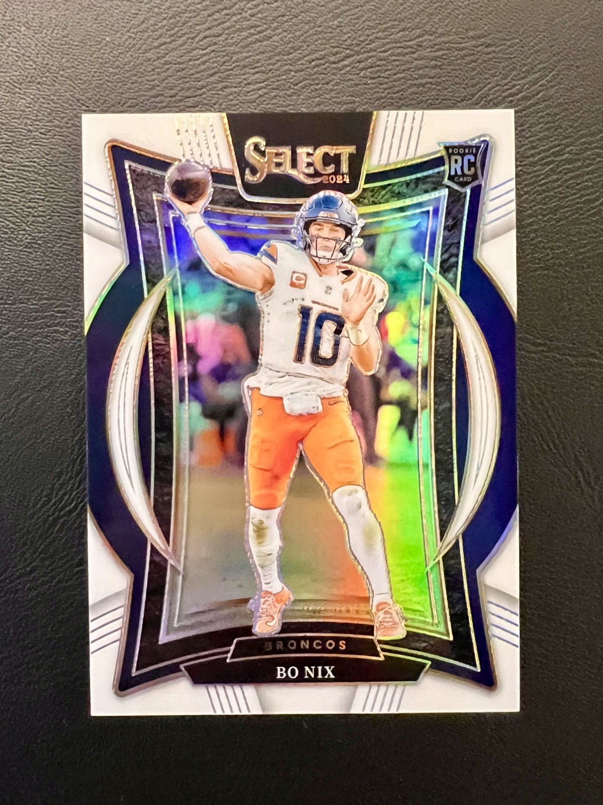 2024 Panini Select #30 Bo Nix Rookie White Refractor /35 Broncos 🏈🔥📈