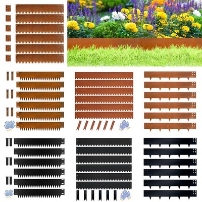 6-Packs Metal Garden Edgings for Landscape Steel Edging Lawn Borders for Outdoor