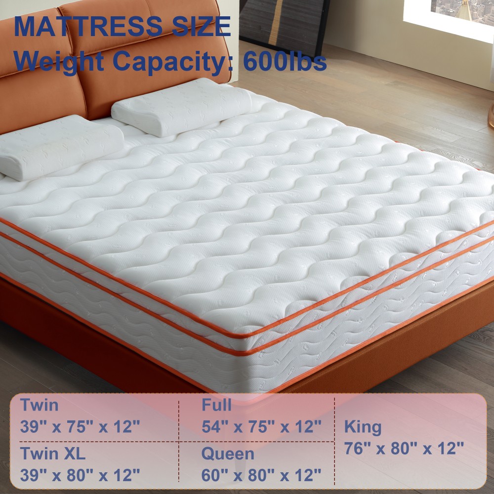 King Mattress, 12 Inch Hybrid Mattress, Individual Pocket Spring Mattresses