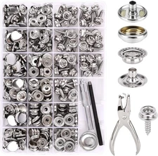 Canvas Snap Kit, Marine Grade Stainless Steel Screw Snaps, Boat Cover Snaps