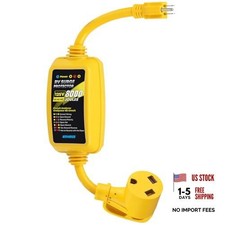 30 Amp to 110 Volt RV 15M/30F NEMA 5-15P to TT-30R with Surge Protector