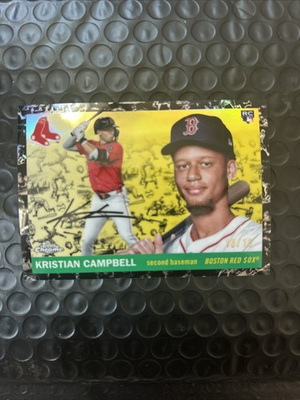 #ad 2025 Topps Chrome Platinum Kristian Campbell #318 Black Refractor 10 RC $150.00