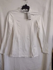 BALEAF WOMEN'S LONGSLEEVE MOCK TURTLENECK SHIRT WHITE SIZE XS B19-3