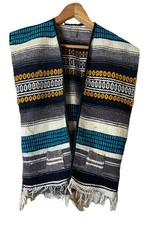 True Vintage 60s Handmade Woven Wool Poncho Hippie Boho FarmCore CowGirl Pockets