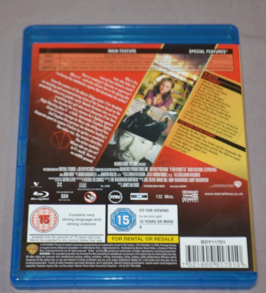 V For Vendetta   Blu-ray Hugo Weaving Natalie Portman - Image 2 of 2