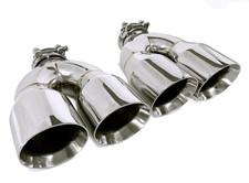 Stainless Steel Universal Dual Exhaust Tips Pair 2.5 Inlet 3.5 Outlet 9.5