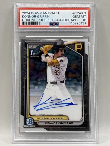 2024 Bowman Chrome Draft Konnor Griffin Base Auto PSA 10 Gem Mint PIRATES