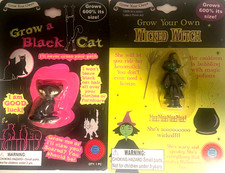 Grow Your Own Halloween Black Cat and Witch Toys in Water HTF Collectible NEW