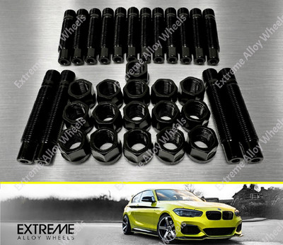 Radbolzen + Mutter Umrüstsatz 90mm M12x1,5 passend für Mini Cooper JCW R50 R52 R53 x16