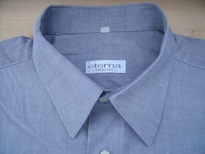 Eterna Excellent Hemd 41 Hellgrau meliert Sehr gut #ED919