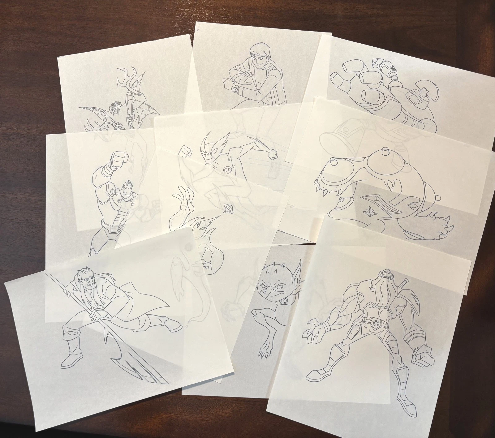 10 BEN 10 ORIGINAL PENCIL ARTWORK CREATED FOR CARTOON NETWORK'S STYLE GUIDES - Picture 1 of 11