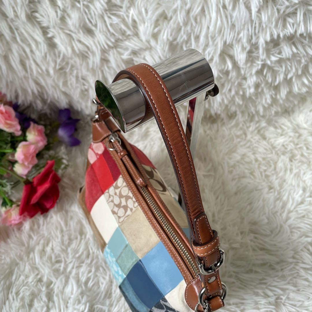 Coach 7048 Patchwork Shoulder Bag Multicolor Canv… - image 13