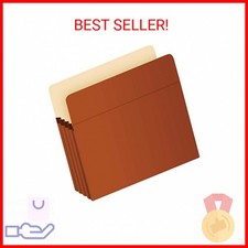 Pendaflex Expanding File Pockets, Letter Size, Redrope, 3.5" Expansion, Reinforc