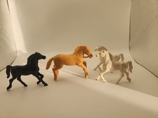 Lot Of 4 Tim Mee Vintage 1950s Plastic Figure Horse Black White And Butterscotch