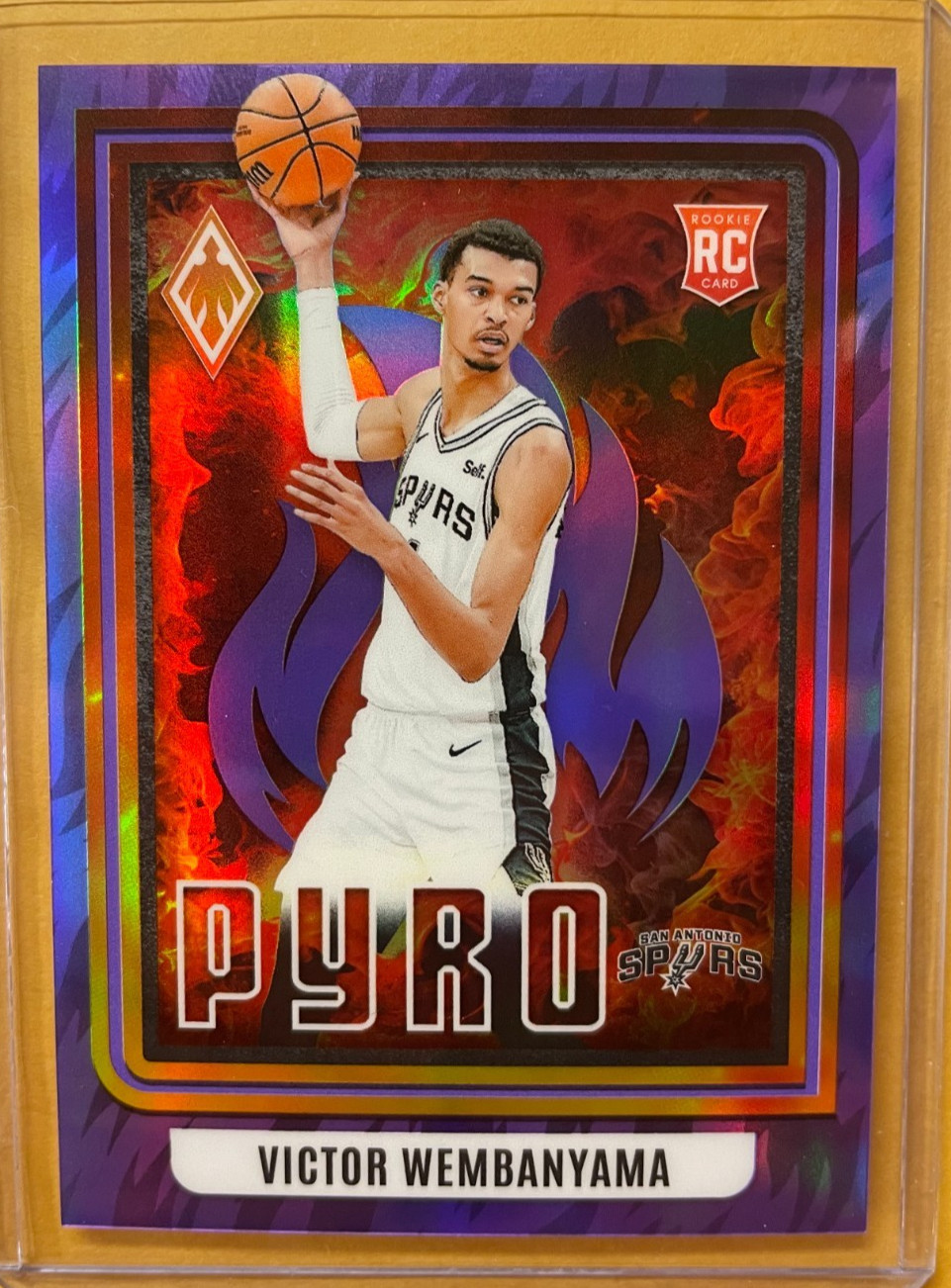 2023-24 Panini Phoenix Wembanyama Pyro Purple RC #5 /75 Spurs NBA Finals
