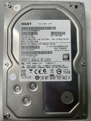 HGST 3TB 3.5'' SATA 7200RPM HDD Internal Hard Drive HUS724030ALE641 Tested