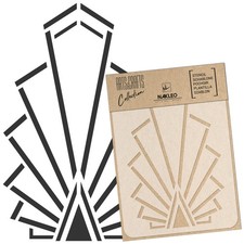 NAKLEO Painting Stencil for Crafts A4 8.3  x 11.8  , Art Deco Railing