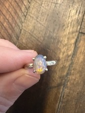 Natural Ethiopian Welo Opal Ring Stamped 925 Size 8.5