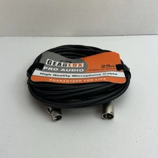 Gearlux XLR Microphone Cable 25ft - Fully Balanced Male to Female 1 Pack