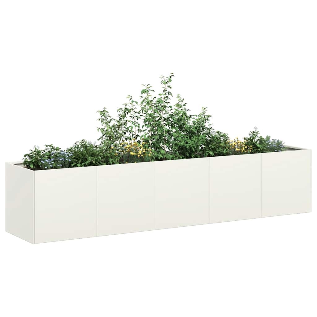 Fioriera Professionale vidaXL 200x40x40 Acciaio Laminato Bianco