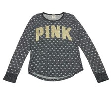 Pink Victoria's Secret Gray Long Sleeve Sleepwear Pajama Shirt Women's M