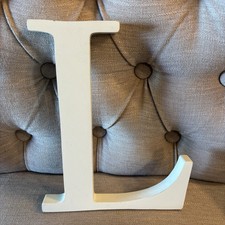 Pottery Barn Kids Uppercase Initial L Wooden Wall Letter Off White Ivory White