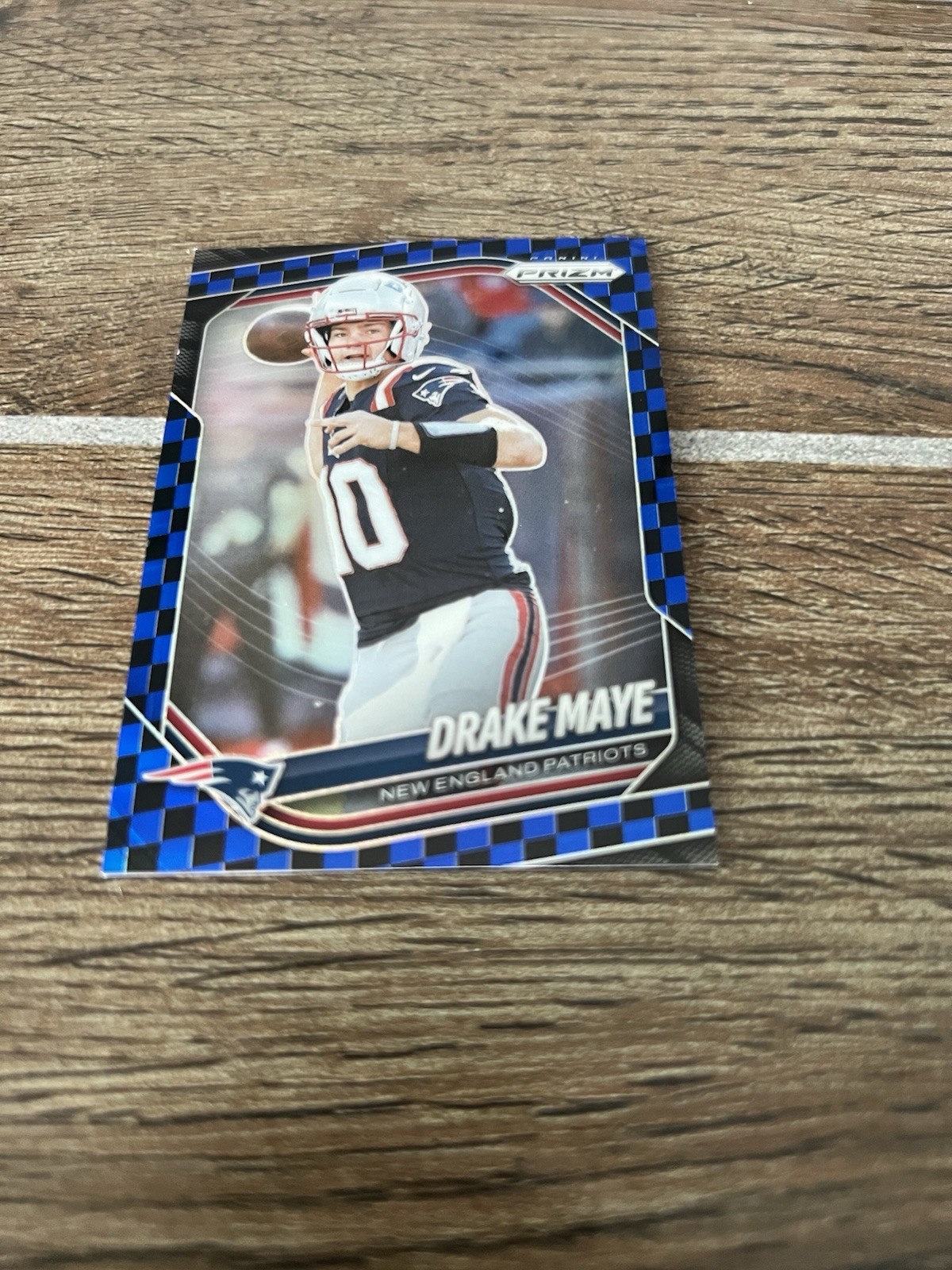 2025 Panini Prizm Football Drake Maye Black And Blue Checker SSP #165 B