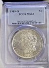 1885 O US Morgan Silver Dollar $1 PCGS MS63.
