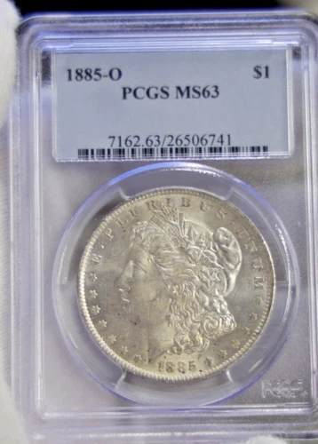 1885 O US Morgan Silver Dollar $1 PCGS MS63.