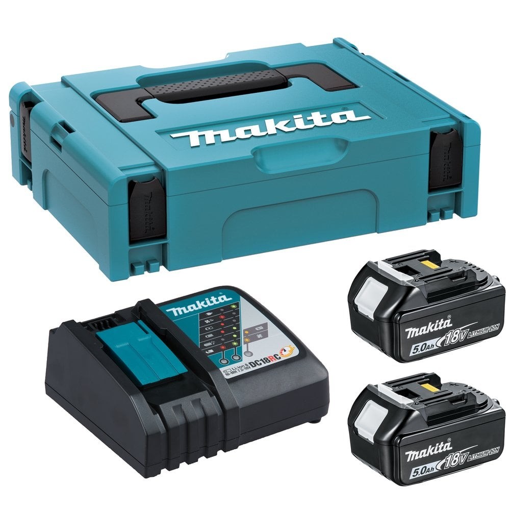 Makita 197803-2 18v Power Source Kit 2 x BL1850 5ah Batteries + DC18RC Charger