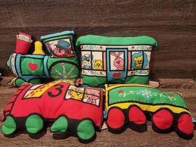 Vintage Spring Mills Fabric Plush Circus Train Toys Nursery