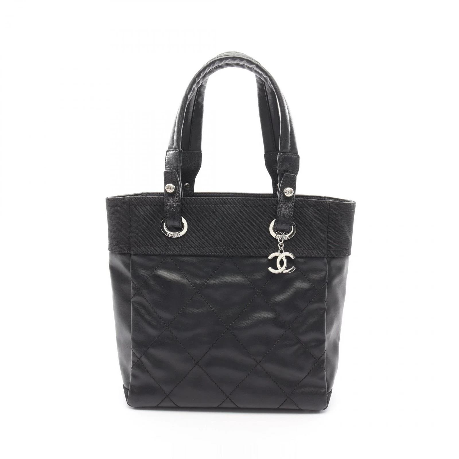 Borsa Chanel Paris Biarritz Pm Tote Bag Lattina Rivestita in PVC