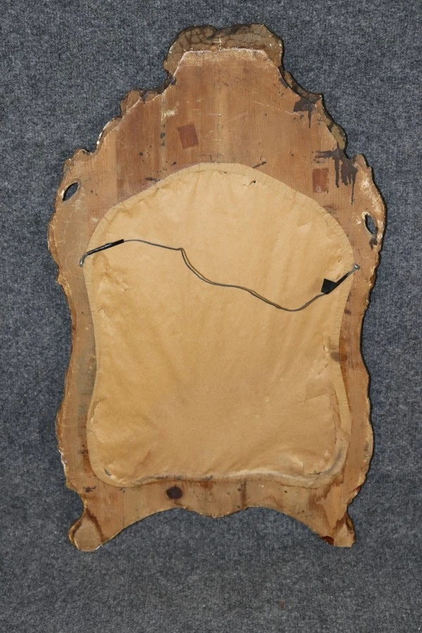 Chinoiserie rococó italiana pequeña miniatura verde y espejo enmalle Foto 4 de 4