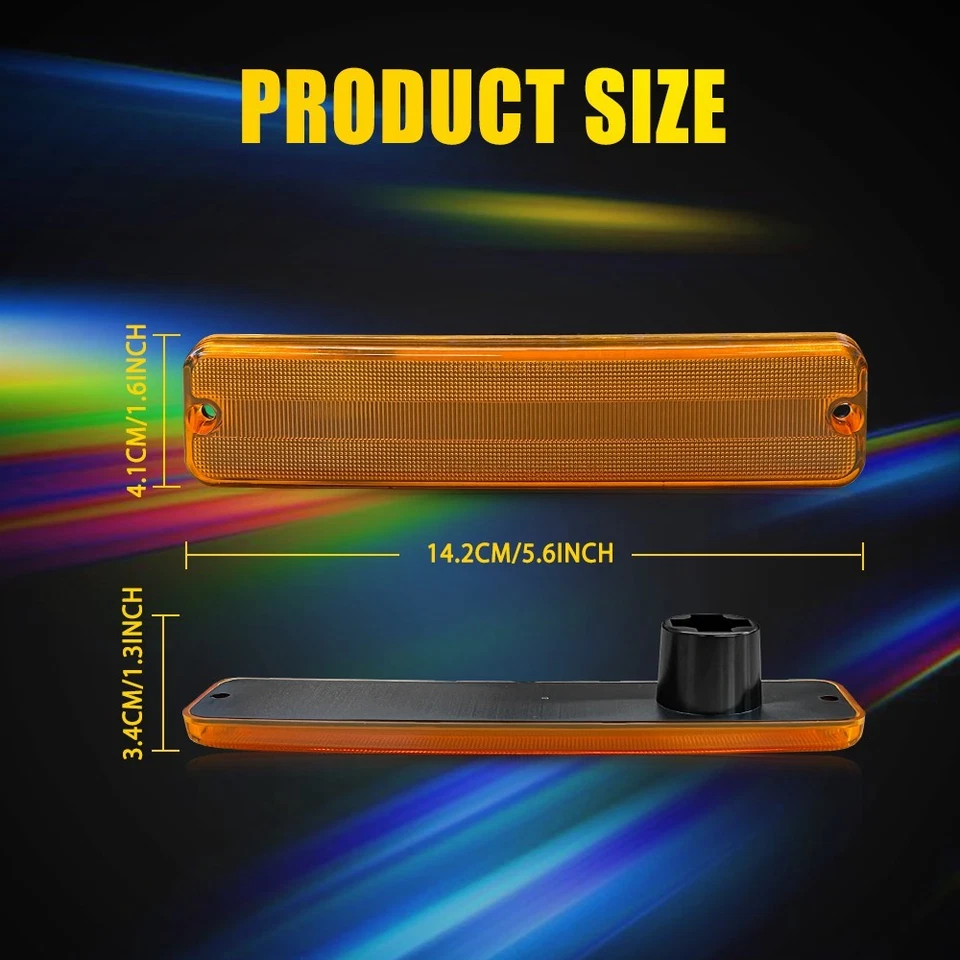 Luces marcadoras laterales delanteras ámbar izquierda derecha para camioneta Jeep J10 J20 72-86 2-10X Foto 3 de 4