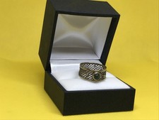 Vintage 925 Sterling Silver Green Nephrite Jade Ring Size 7.5