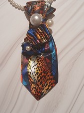 Women  s Multicolor Animal Print Neck Tie Necktie Style Accessory One Size