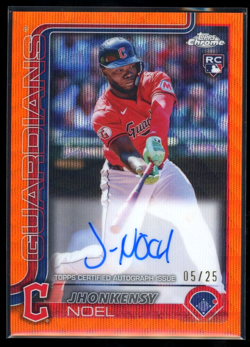 2025 Topps Chrome Jhonkensy Noel #RA-JN Rookie Auto Orange Refractor /25 RC Rare