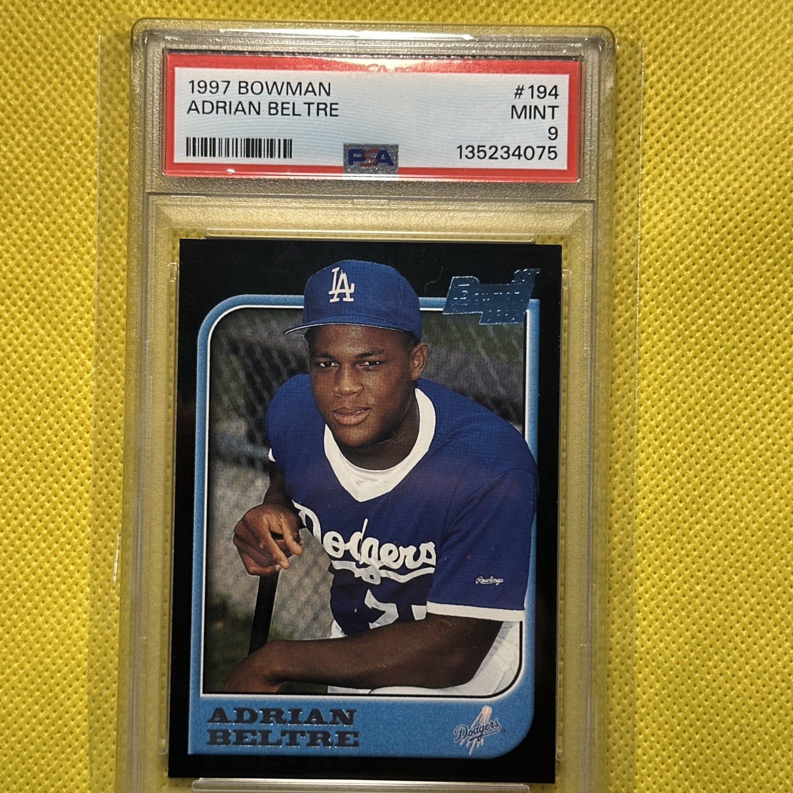 1997 Bowman #194 Adrian Beltre ROOKIE PSA 9 MINT LA Dodgers Rc