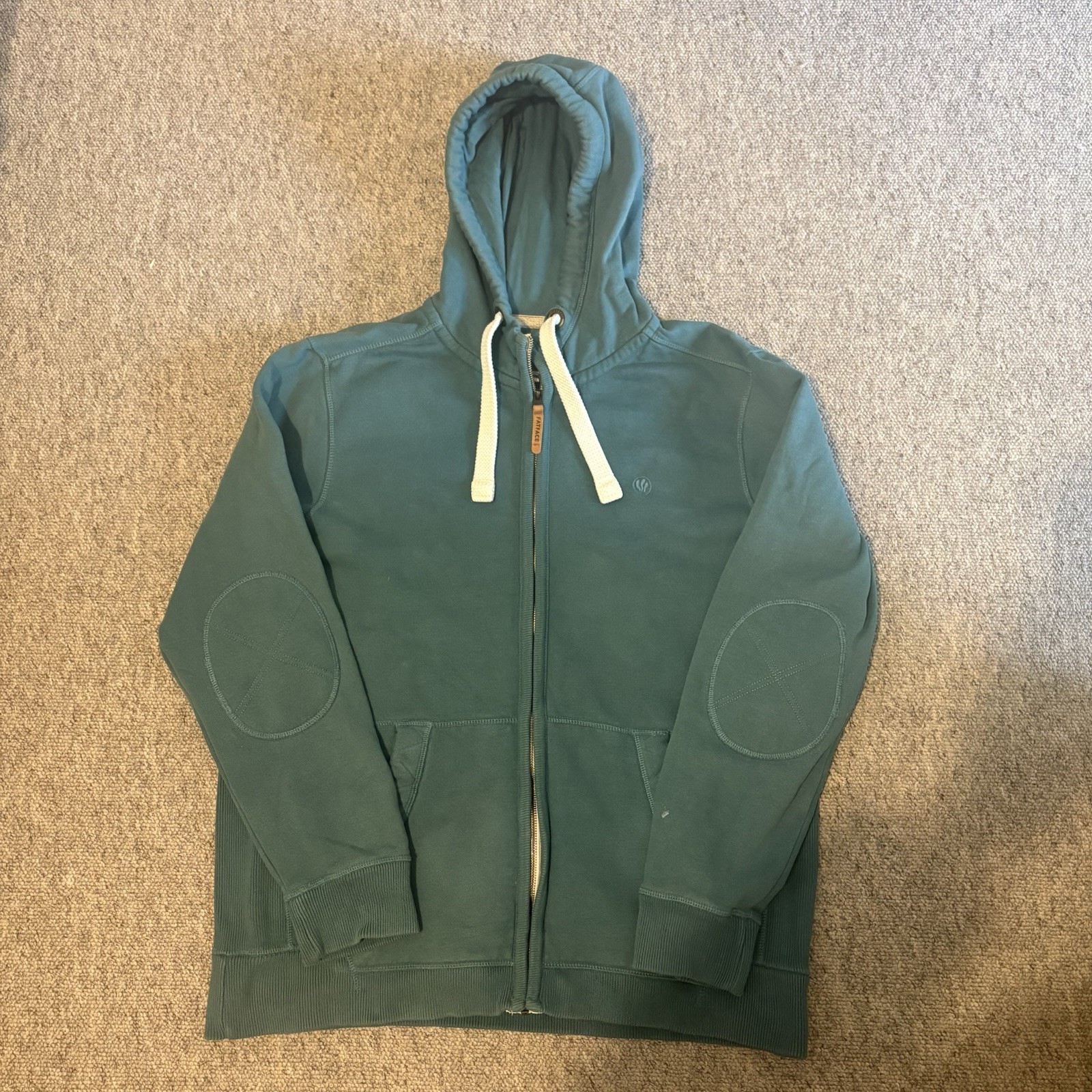 FatFace Men’s Heritage Full Zip Hoodie Teal Green / Blue Size XL - Elbow Patches image 3