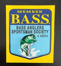 B.A.S.S. Bass Anglers Sportsman Society of America Member Sticker Fishing Decal