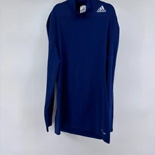 Adidas Techfit ClimaWarm Long Sleeve Mock Neck Base Layer Shirt Blue Large