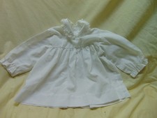  Vintage  Baby Girl Size   12" Pit-Pit All White "Pinstripe" Dress