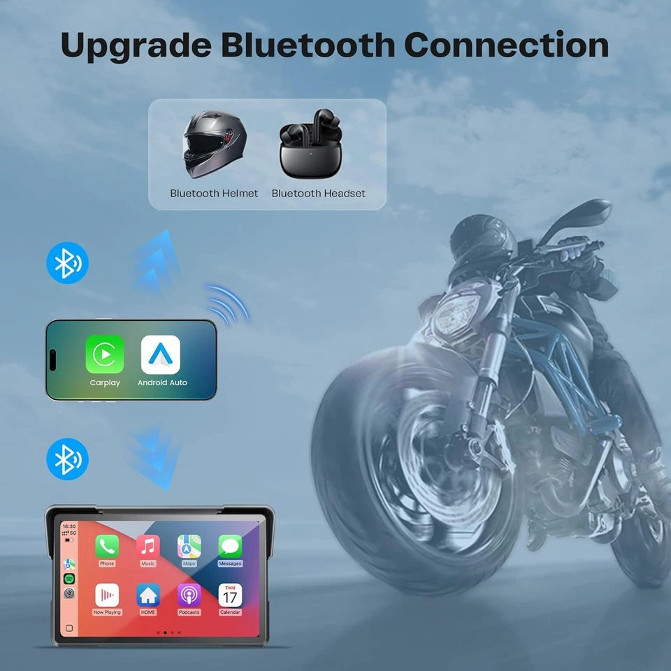 Wireless Motorcycle Carplay Motorbike GPS Dual Bluetooth, Siri, Google Assistant - Image 4 of 4