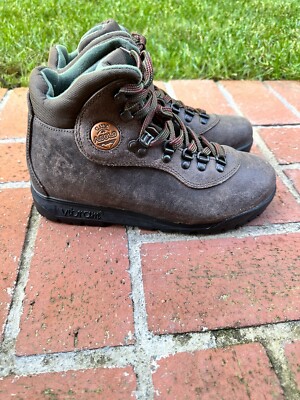 Asolo Vintage Brown Suede Hiking Boots Vibram Sole Mid Top Mens 7 Womens 8.5 ASOLO Classic Vibram Hiking Boots Brown Suede Leather  main image 2