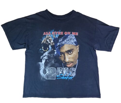 Tupac All Eyez On Me Koszula XL 2pac Bawełniany T-shirt Distressed Hip Hop Rap Apparel - Zdjęcie 1 z 12